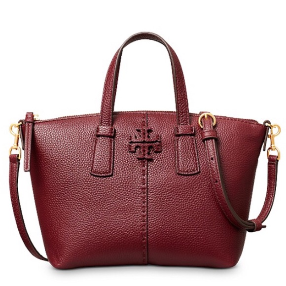 Tory Burch Handbags - TORY BURCH Mini Leather Satchel. Claret